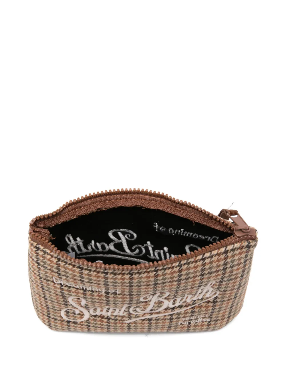 MC2 Saint Barth Aline clutch met pied-de-poule print Bruin