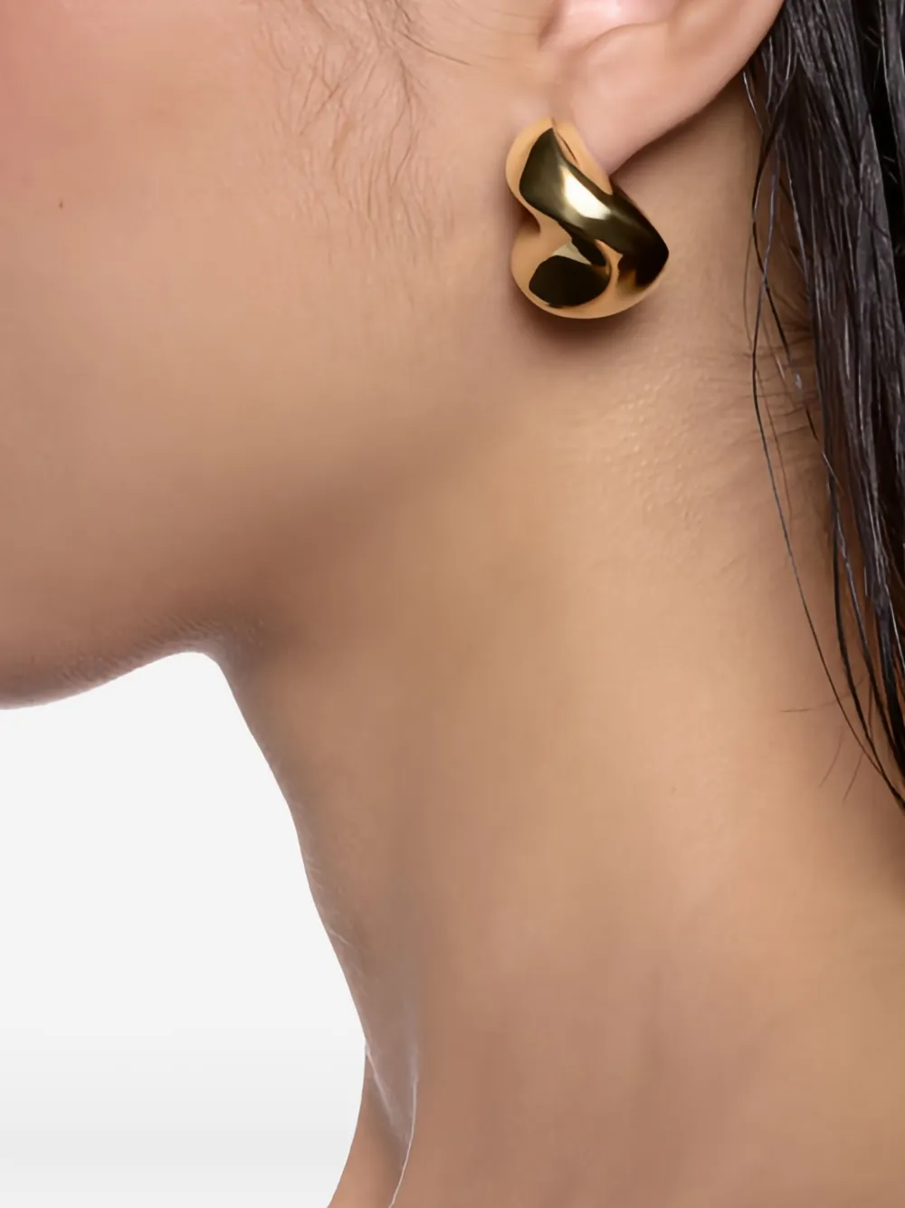 Maria Black Medium Saddle Earring In Gold