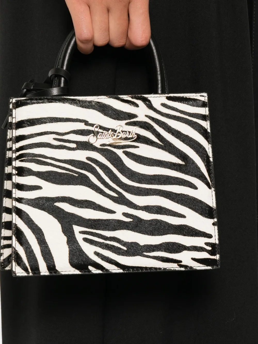 Mc2 Saint Barth Zebra-print Shop Bag Mini In Multi