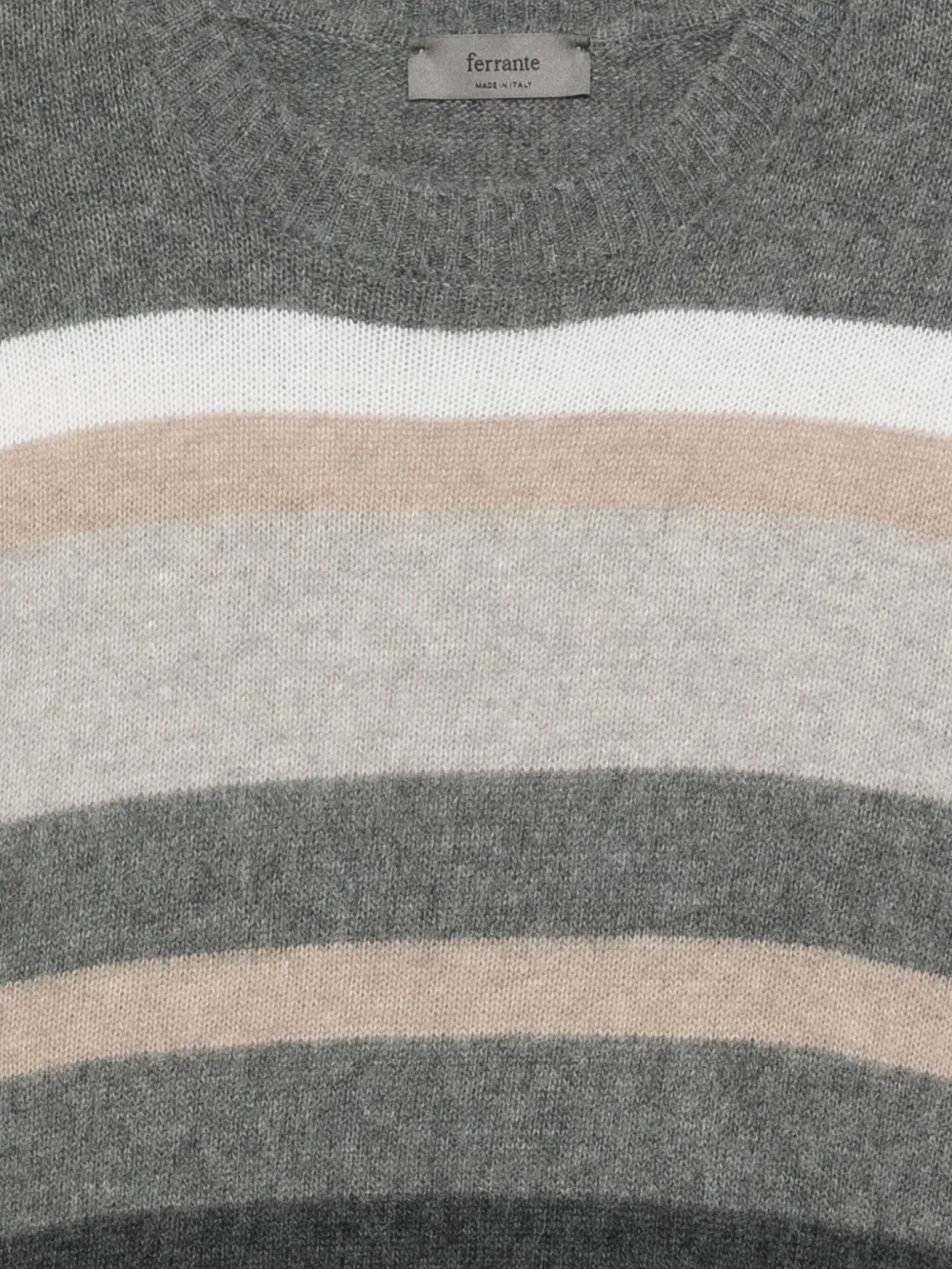 Ferrante Striped Round-neck Sweater - Grey 