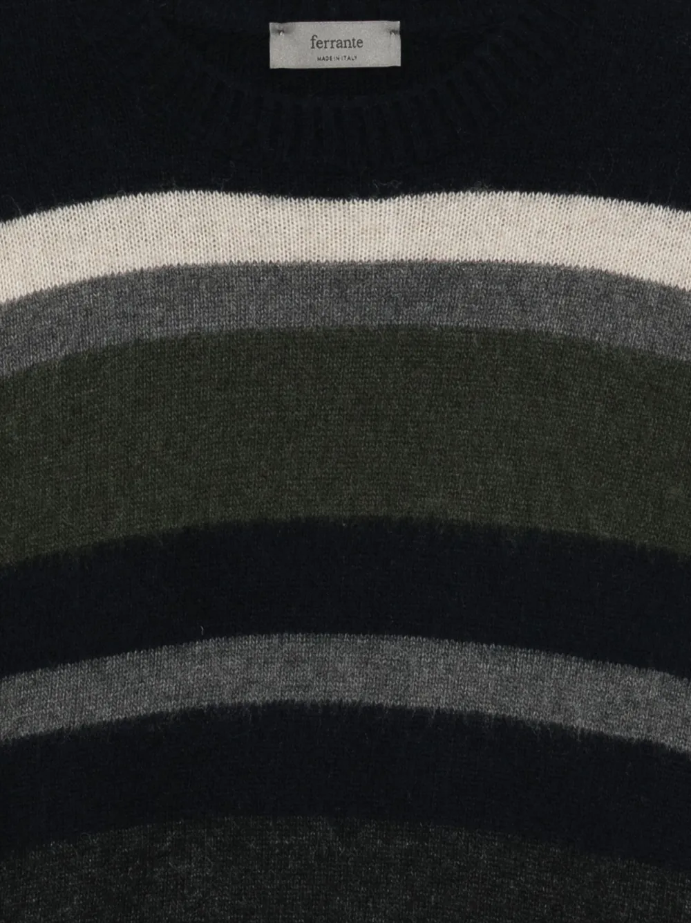 Ferrante Striped Crew-neck Sweater - Black 