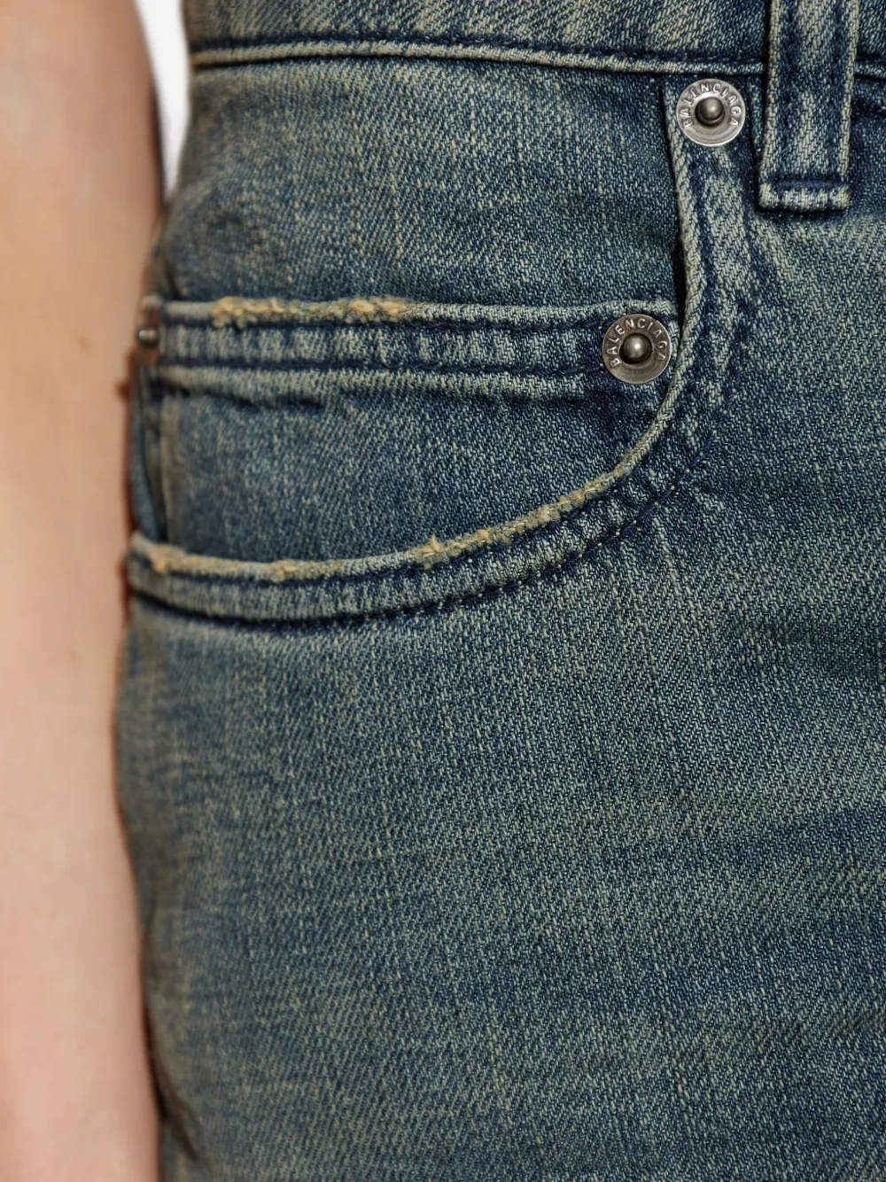 Balenciaga Buttoned Denim Jeans Blauw