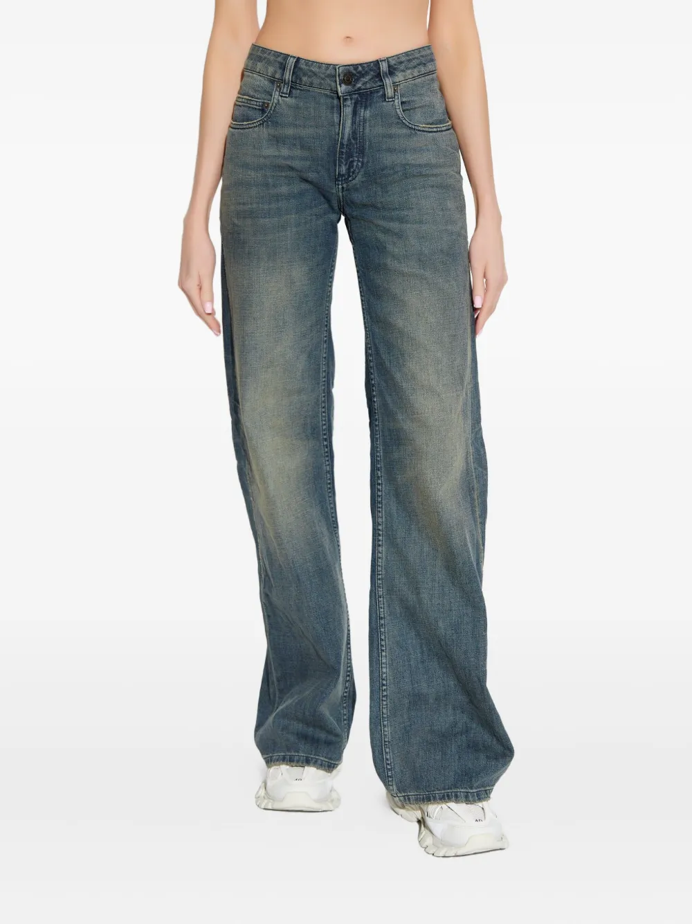 Balenciaga Buttoned Denim Jeans Blauw