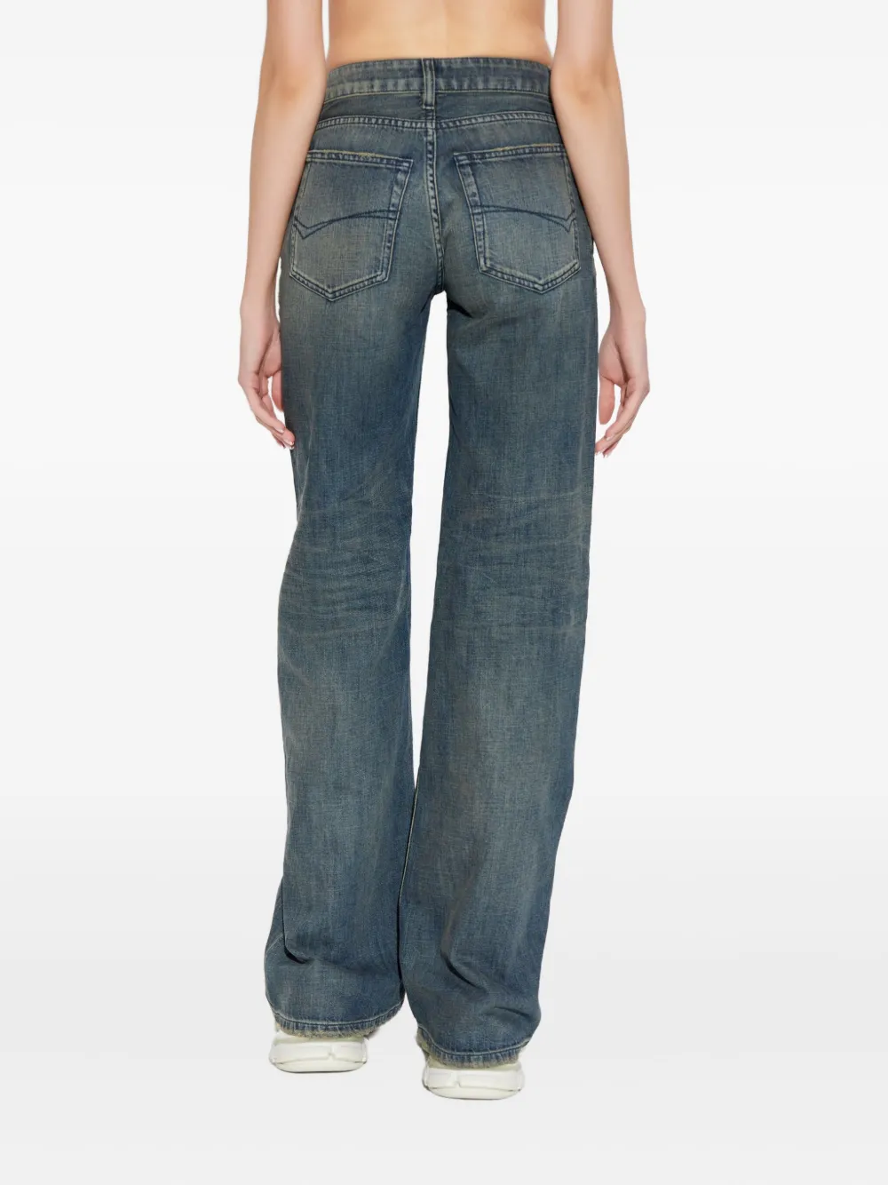 Balenciaga Buttoned Denim Jeans Blauw