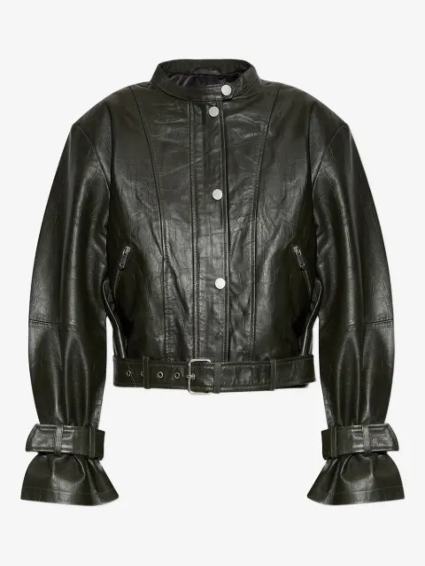 Gestuz buckle-detail leather jacket