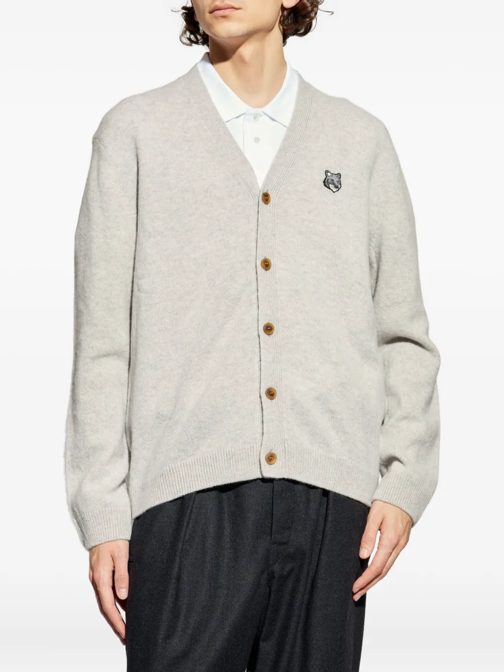 Maison Kitsuné Vest met logopatch Grijs