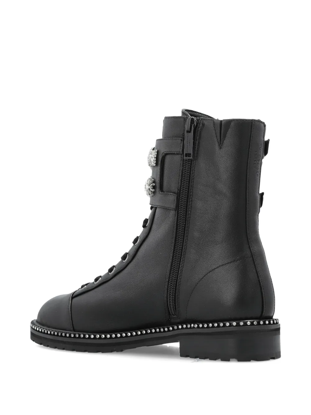 Kurt Geiger London Stoop buckle-embellished combat boot Zwart