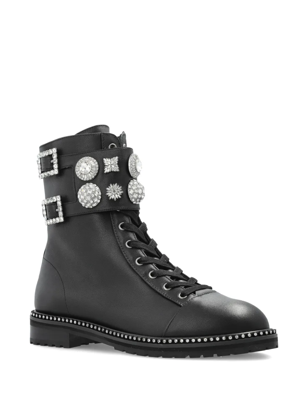 Kurt Geiger London Stoop buckle-embellished combat boot Zwart
