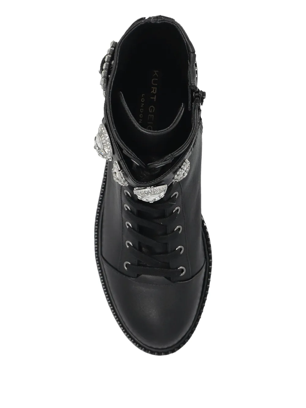 Kurt Geiger London Stoop buckle-embellished combat boot Zwart