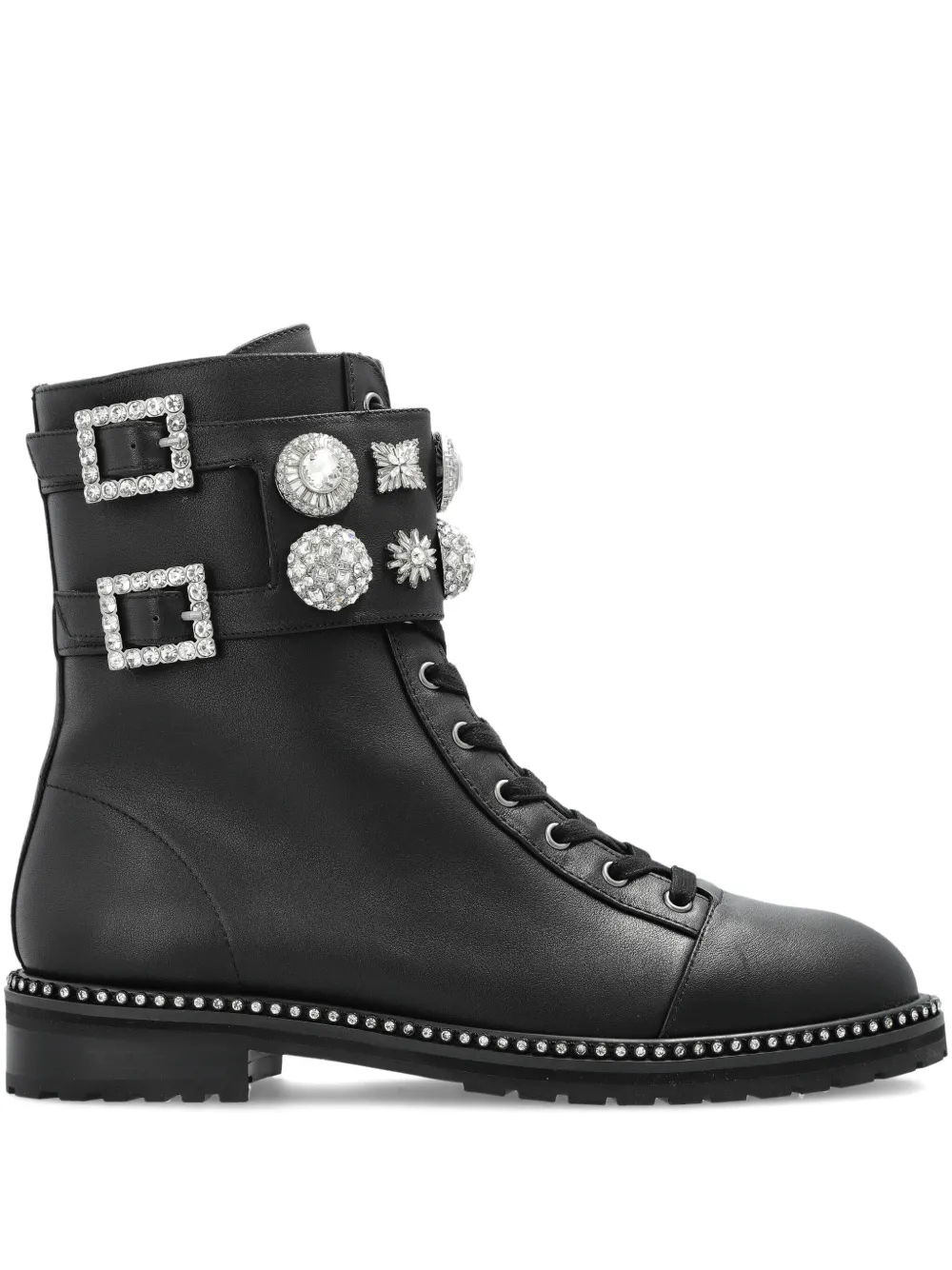 Kurt Geiger London Stoop buckle-embellished combat boot Zwart