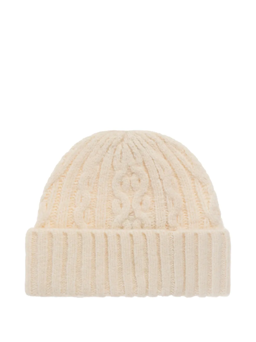 Coach cable-knit logo-embroidered beanie hat - Beige