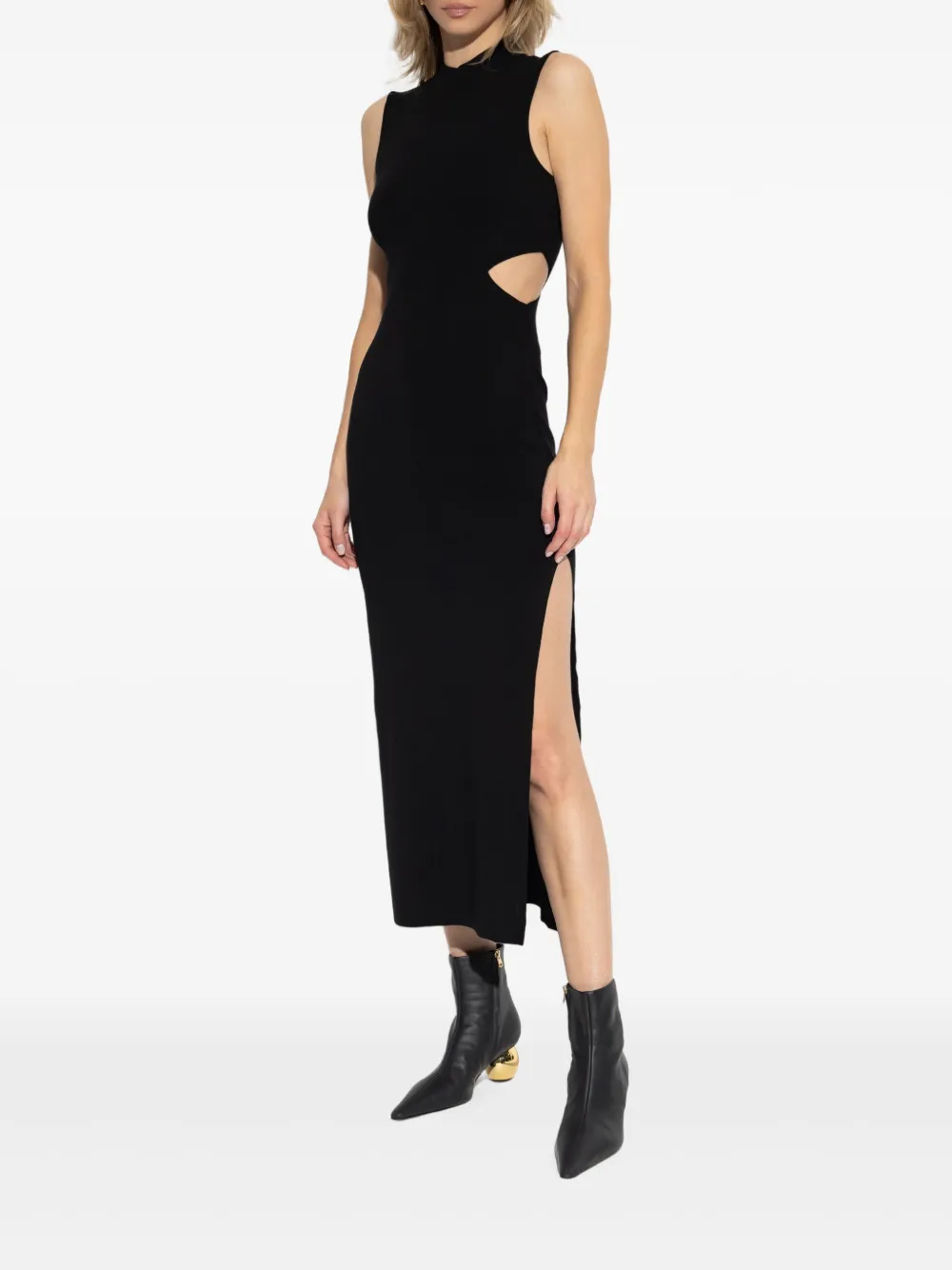 Gestuz Satijnen midi-jurk Zwart