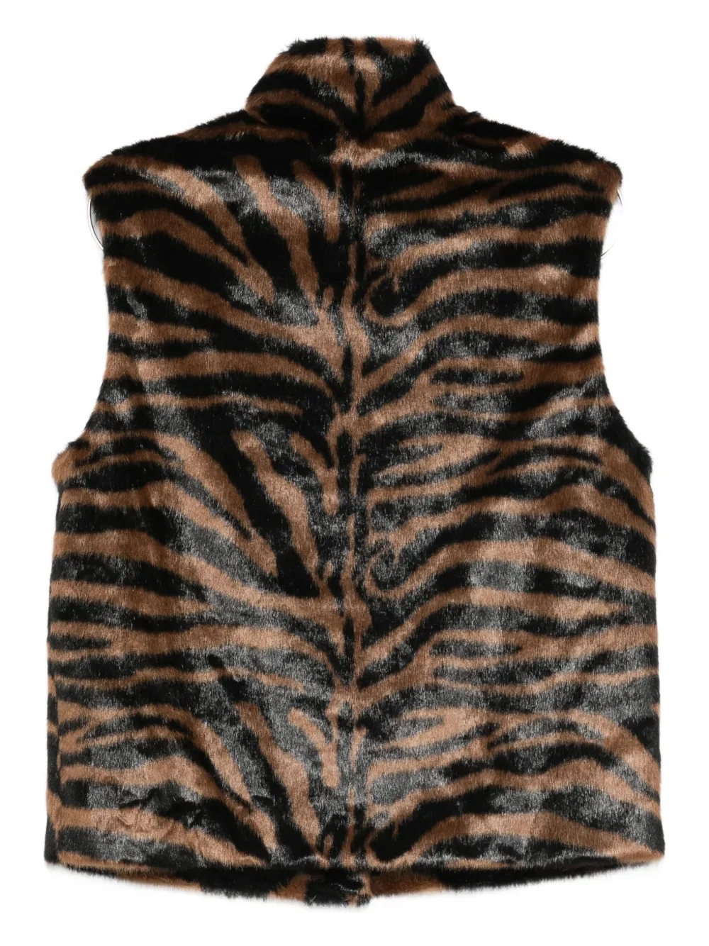 Mc2 Saint Barth Ambre Fur Sleeveless Jacket In Multi