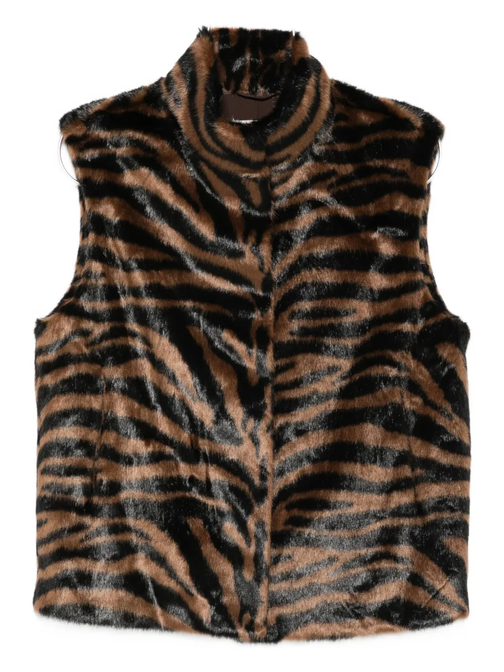 Mc2 Saint Barth Ambre Fur Sleeveless Jacket In Multi