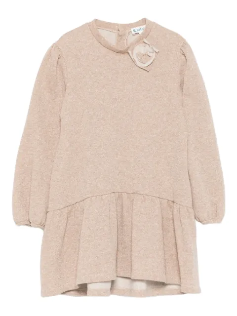 LALALU ruffled appliqué dress