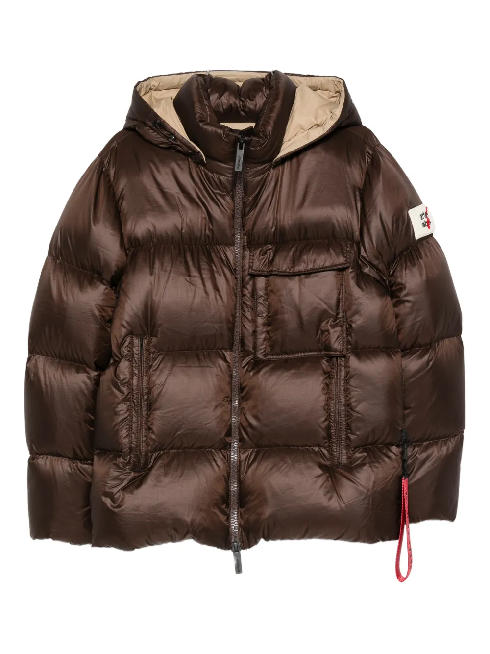 AFTER LABEL Katalla chest-pocket hooded jacket - Marrone