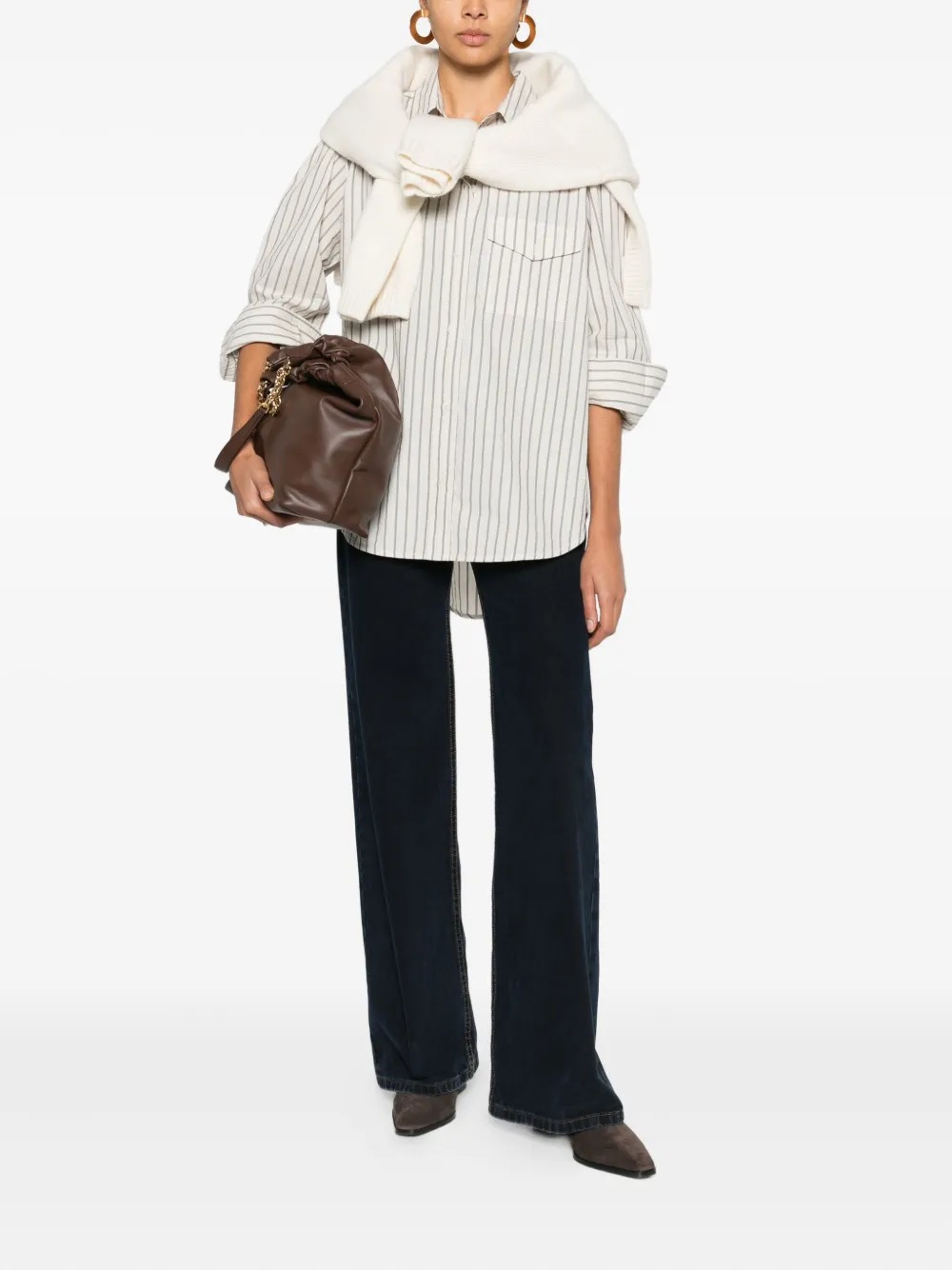 Citizens of Humanity Shay striped pocket shirt - Beige