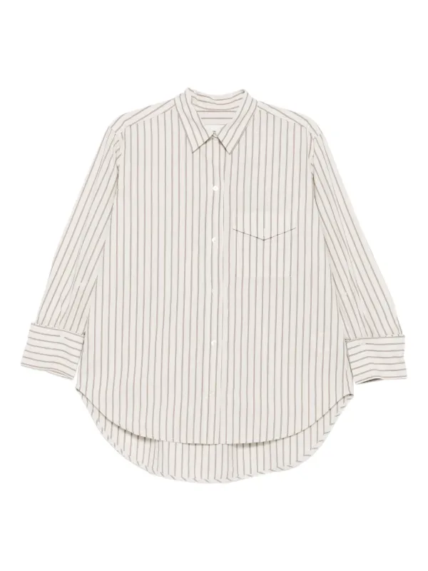 Citizens of Humanity Shay Striped Pocket Shirt in Neutrals