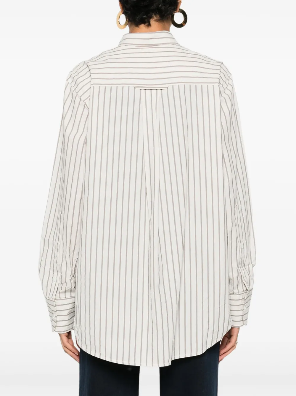 Citizen Of Humanity Shay Striped Pocket Shirt In Neutral