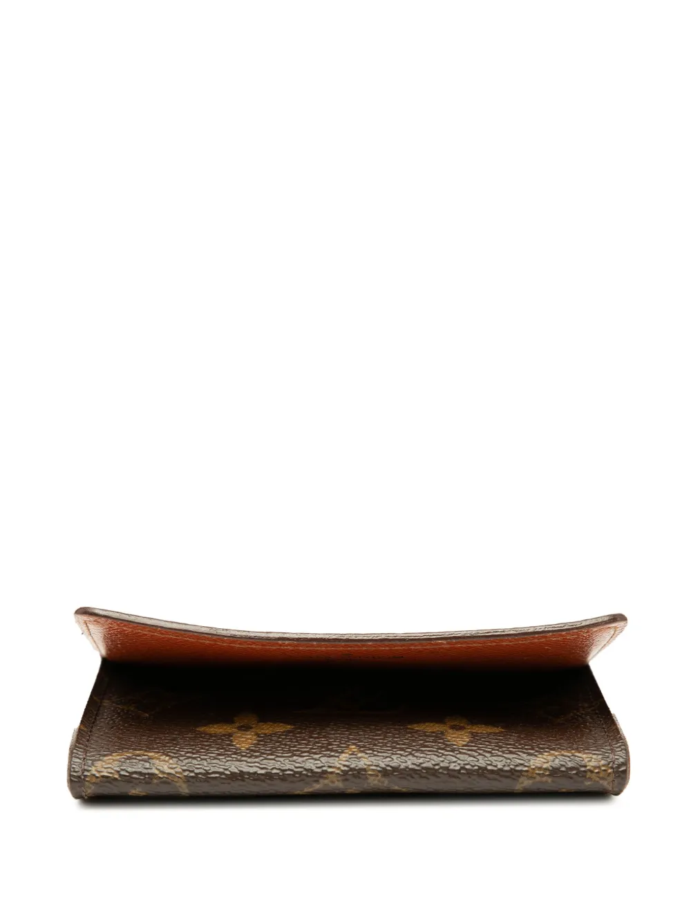Pre-owned Louis Vuitton 1998 Monogram Enveloppe Carte De Visite Card Holder In Brown