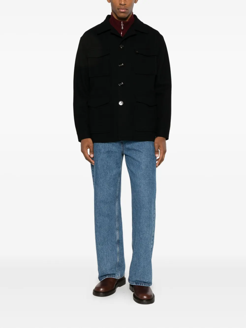 Tagliatore Milton Buttoned Pocket Shirt In Black