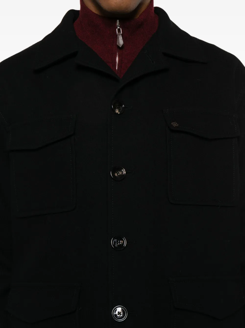 Tagliatore Milton Buttoned Pocket Shirt In Black