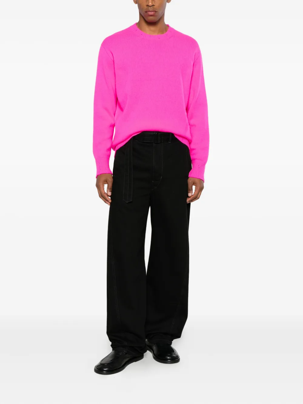 AMARANTO  distressed crewneck sweater | Knitted Sweaters | Image 2