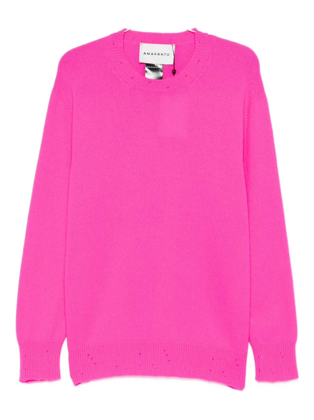 AMARANTO  distressed crewneck sweater | Pink | Image 1