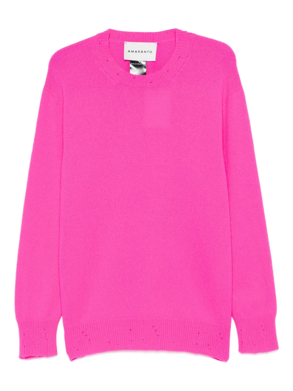 AMARANTO  distressed crewneck sweater | Pink | Image 1
