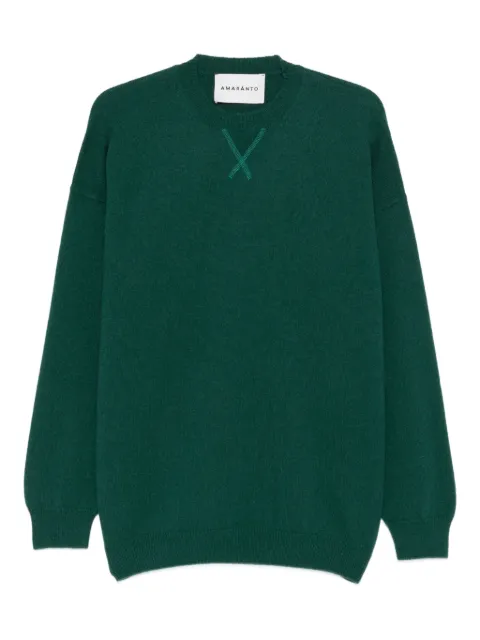 AMARANTO  cross-stitch crew-neck sweater