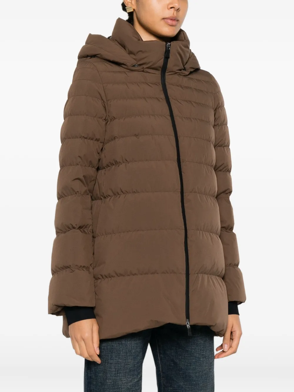 Herno Gevoerd jack met capuchon Bruin