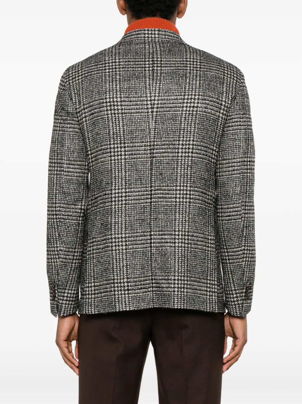 Tagliatore Geruit jack met knoop Grijs