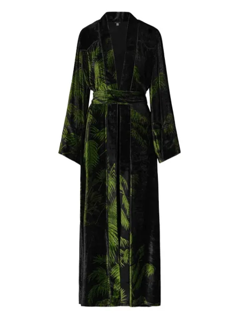 Johanna Ortiz Alma Majestuosa palm tree velvet coat