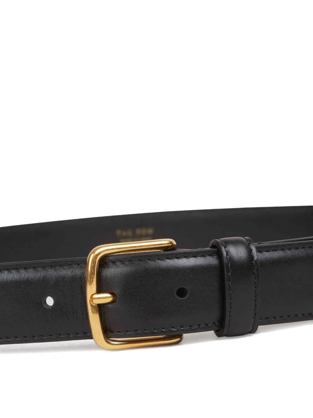 The Row Square Buckle Leather Belt In Black