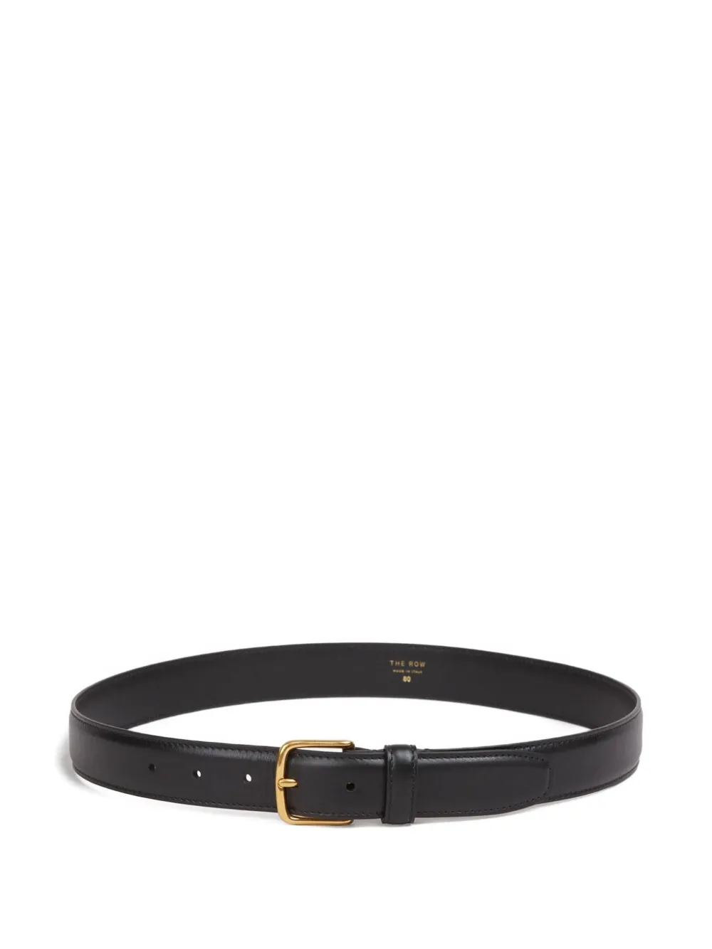 The Row Square Buckle Leather Belt In Black