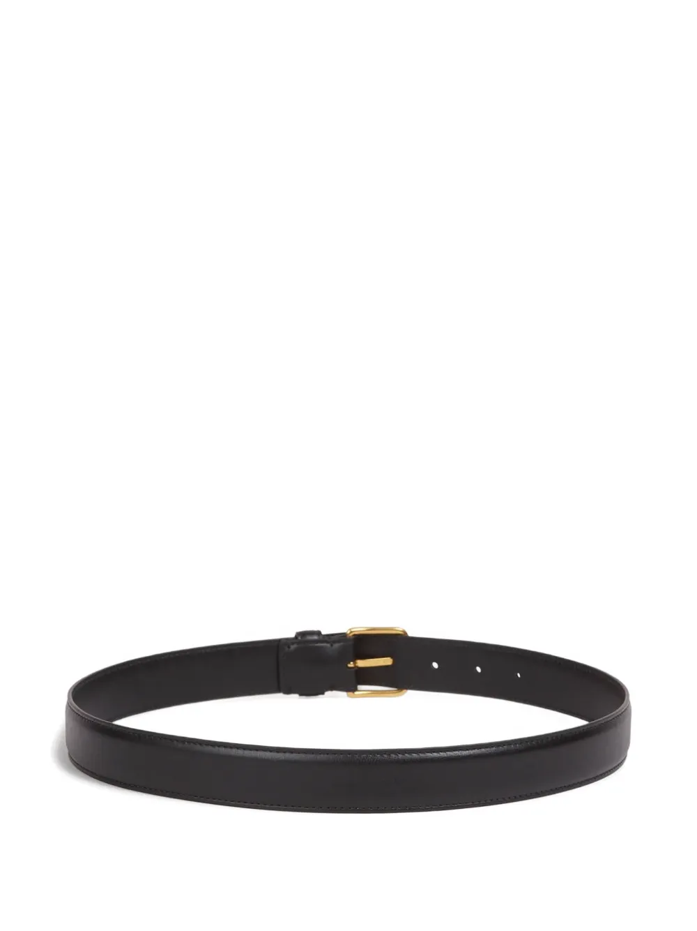 The Row Square Buckle Leather Belt In Black