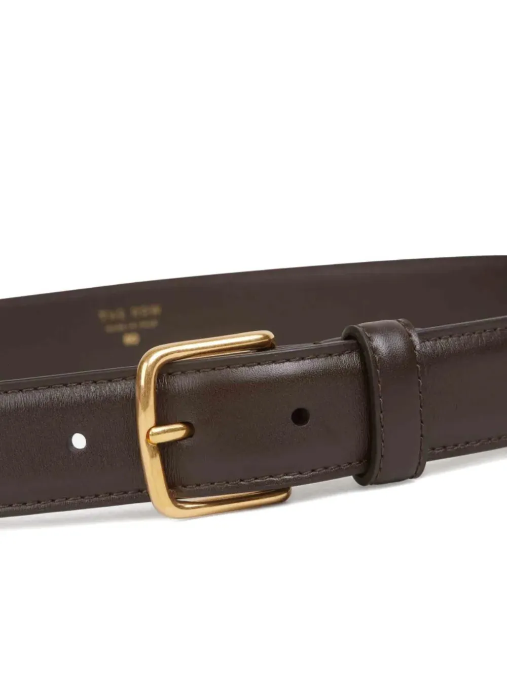  The Row Square Buckle Leather Belt - Black 