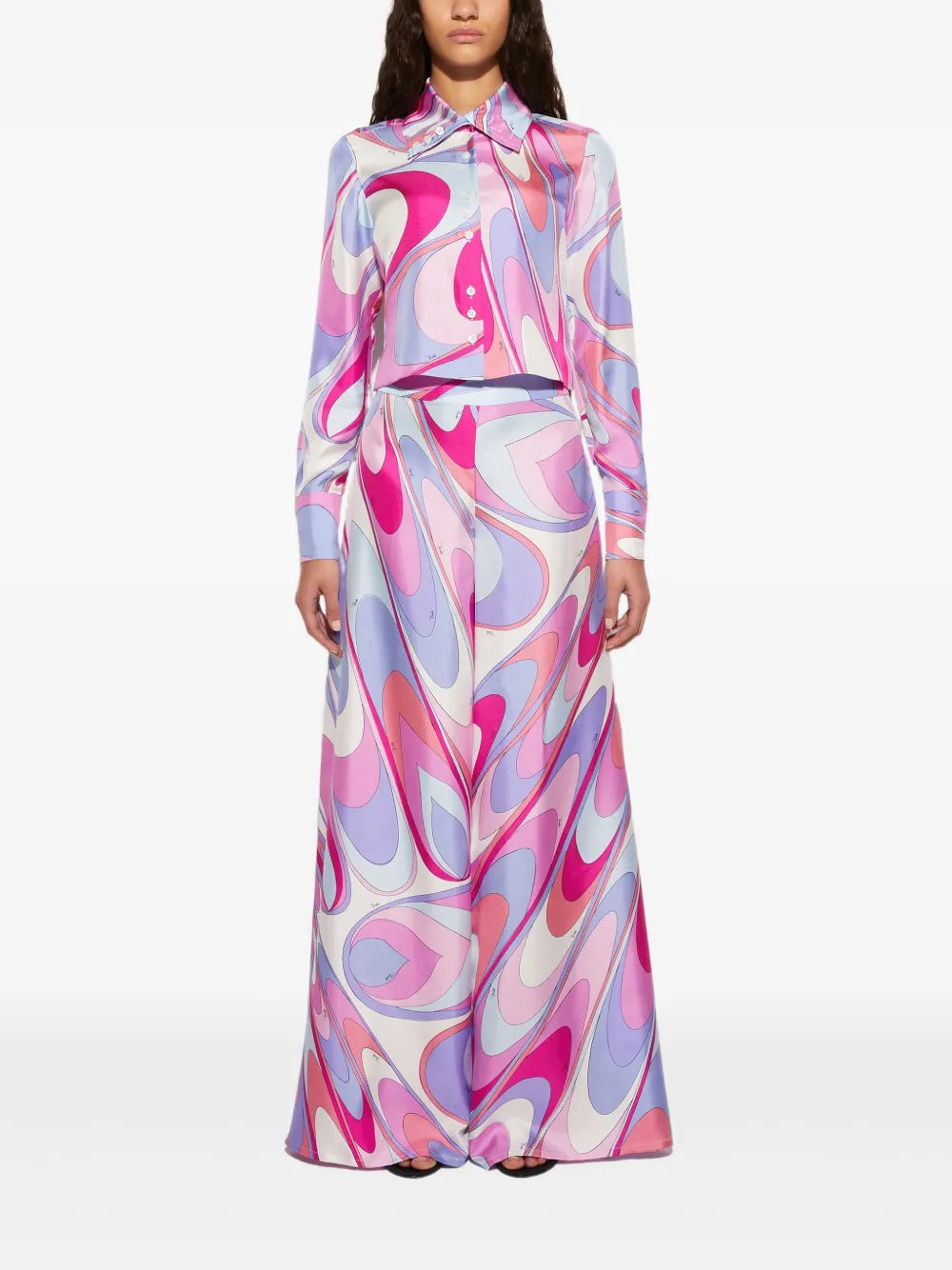 PUCCI Zijden twill broek met onde-print - Wit