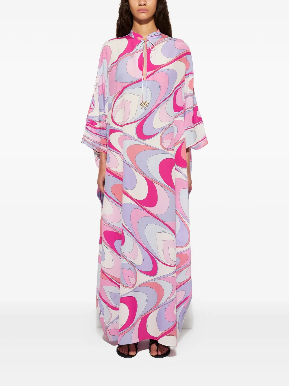 Pucci Onde-print Silk Dress In Multi