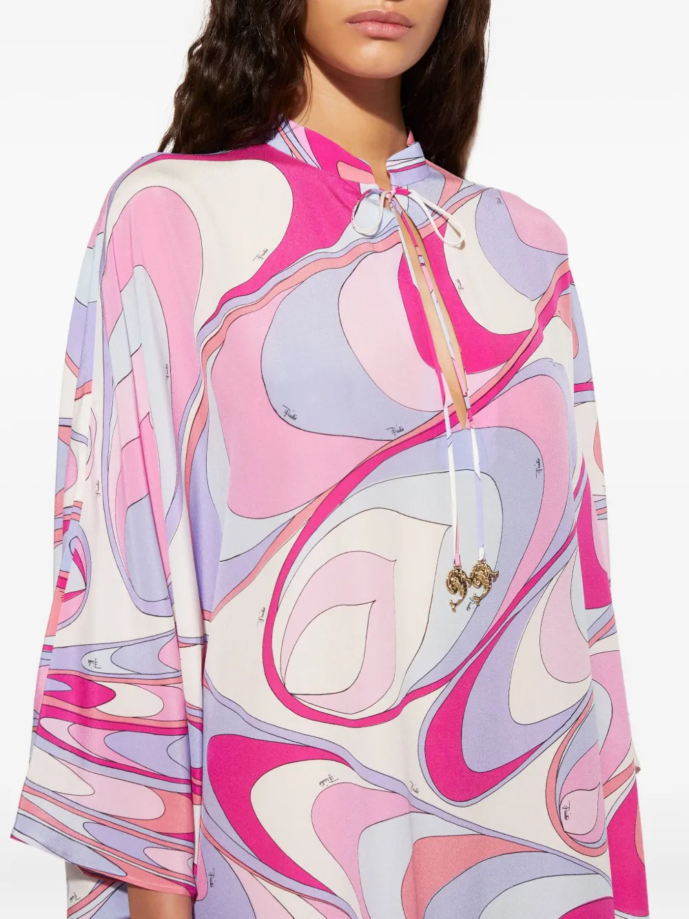 Pucci Onde-print Silk Dress In Multi