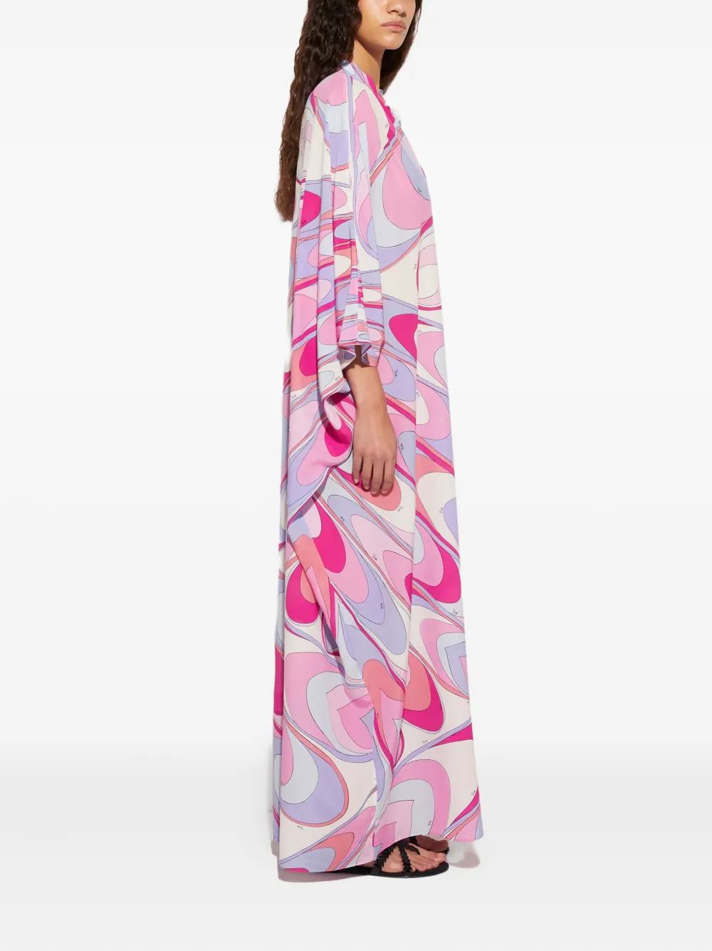 Pucci Onde-print Silk Dress In Multi