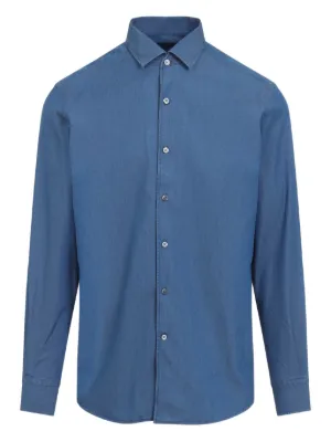 Prada long-sleeve Cotton Shirt | Blue | FARFETCH NO