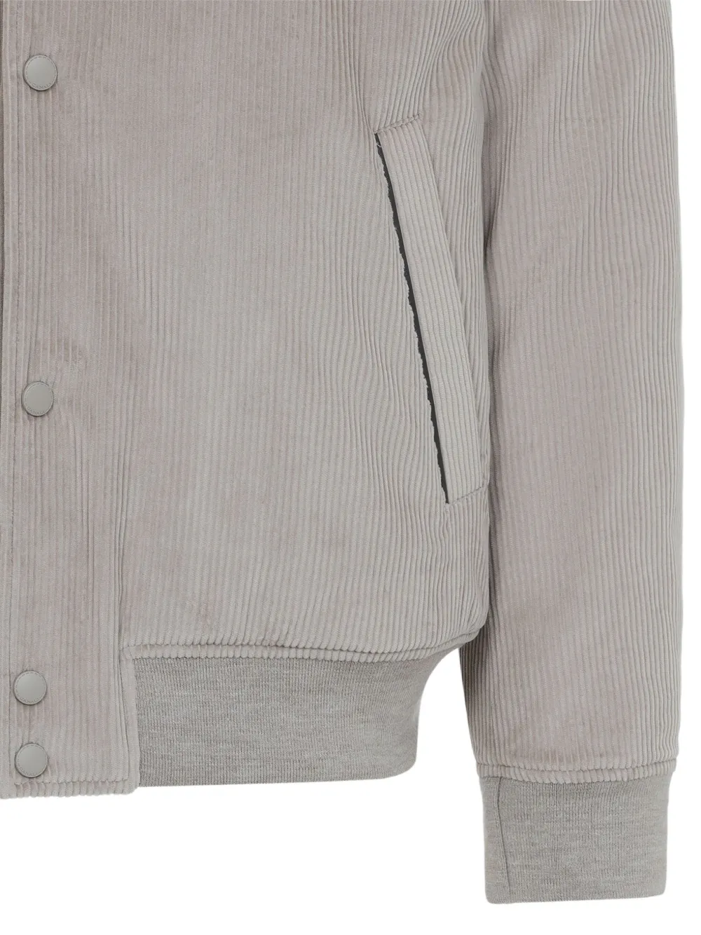 Canali Ribfluwelen jack Grijs