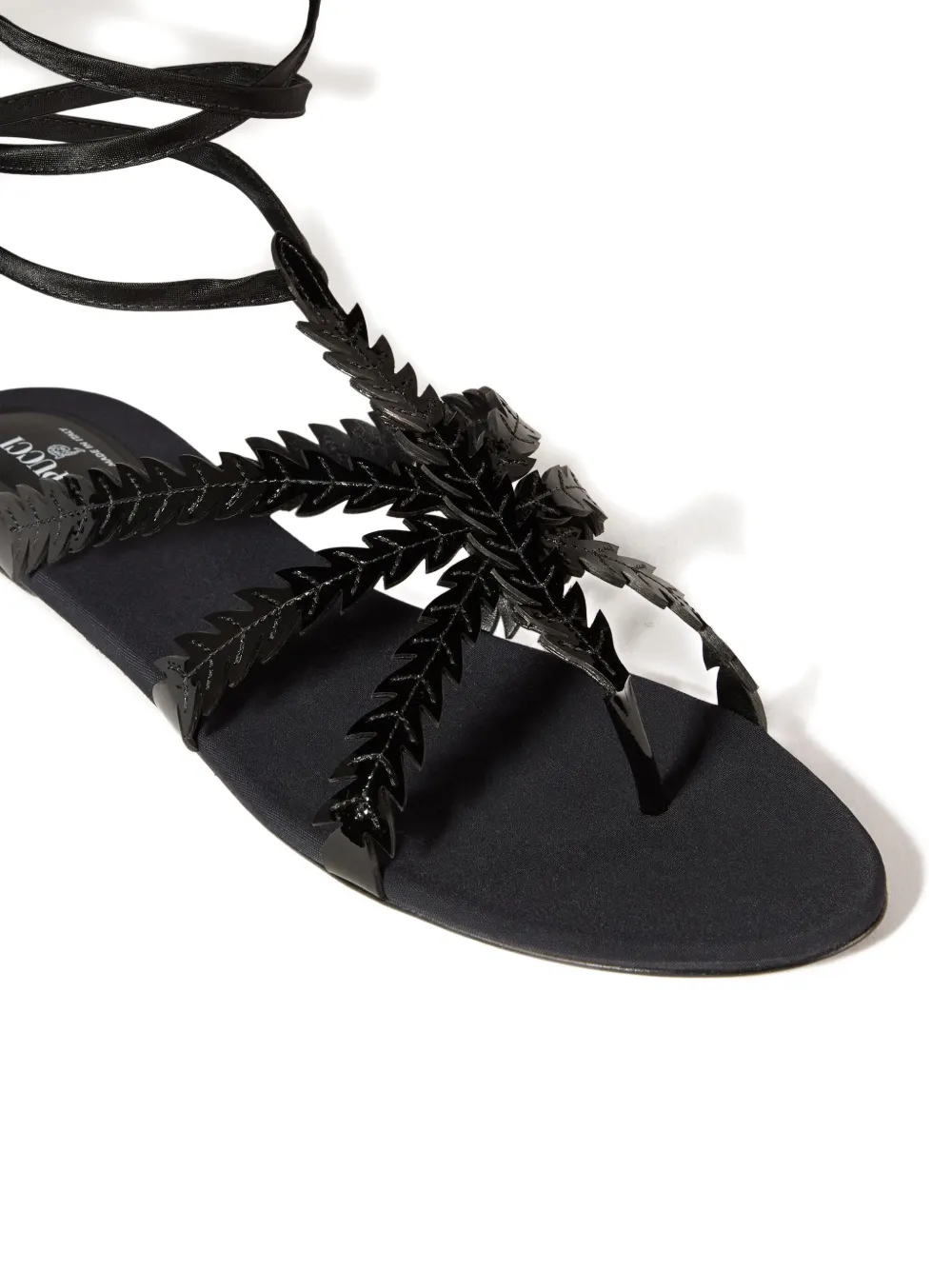 PUCCI Sandalen verfraaid met veren Zwart