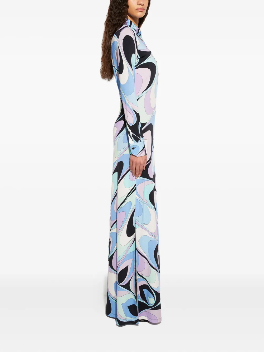 Pucci Onde-print Shirt Dress In Blue