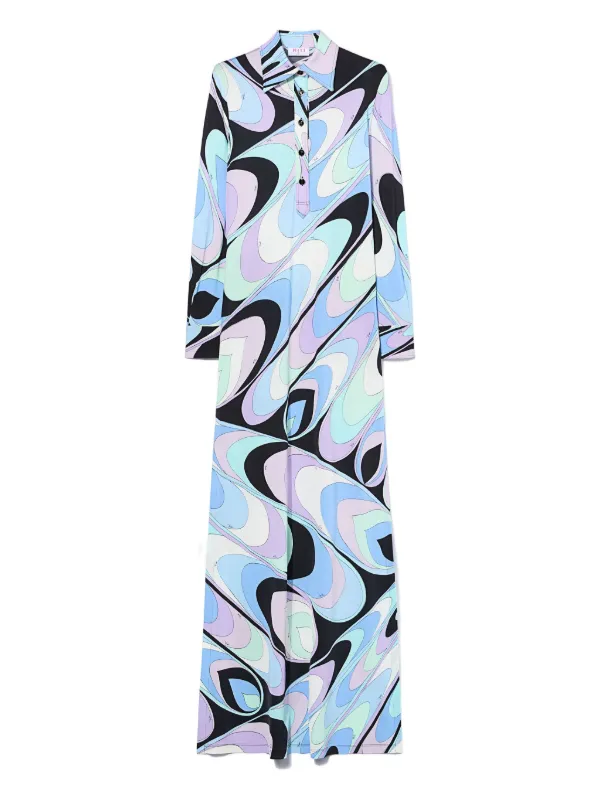 PUCCI onde-print Shirt Dress | Blue | FARFETCH