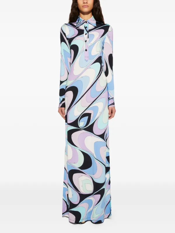 PUCCI onde-print Shirt Dress | Blue | FARFETCH