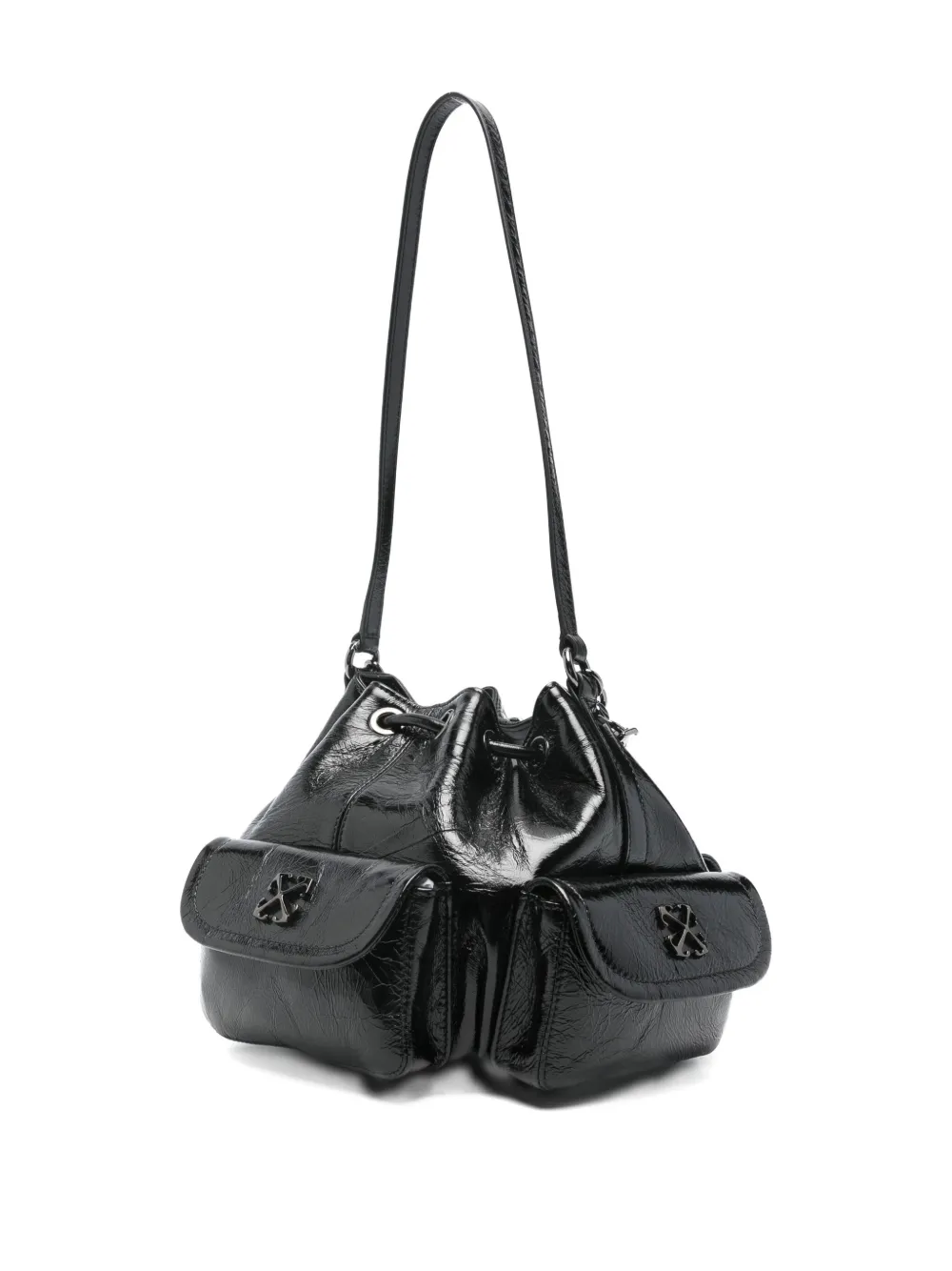 Off-white Dumbo Drawstring Bucket Bag In Black
