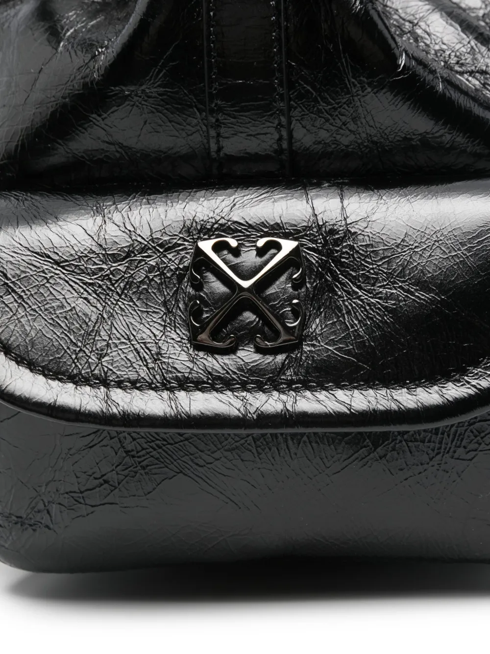 Off-White Schoudertas met trekkoord Zwart