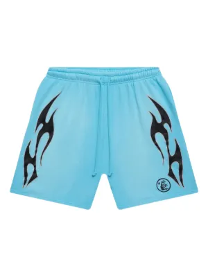 Denim Tears Mono Cotton Wreath Shorts | Blue | FARFETCH